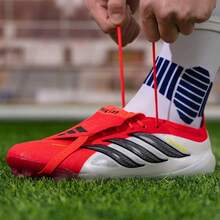 Adidas 男女鞋新款運動鞋人草訓練比賽防滑成人足球鞋AG短釘鞋 - 紅色/黑白色 - 查看 10