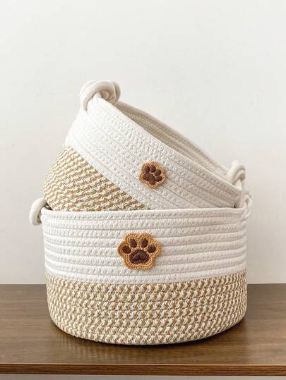 1pc Multi-Functional Pet Storage Basket, Cat Supplies, Dog Supplies, Dog Accessories, Easter Basket Filler, Cat Toys, Cat Accessories, Plush Doll Storage, Available In M/L/XL Sizes, Suitable For Pets Under 3kg, Foldable & Washable, Desktop Organizer