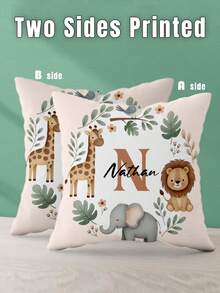 1 pieza Funda de almohada personalizable con texto impreso a doble cara, adecuada para regalos de vacaciones, funda de almohada con patrón DIY, regalo para familia, amigos y para ti mismo - Blanco - Ver 6