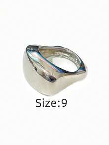 1 pieza Anillo de mujer de moda casual con diseño asimétrico trapezoidal, material de acero inoxidable 316, acabado chapado al vacío en oro de 18K, duradero, resistente al agua y que no se desvanece - Anillo trapezoidal irregular para mujer - Ver 20