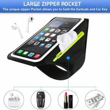 Running Armband, Sports Phone Holder For IPhone Galaxy, Fitness Workout Armband Protective Case With Earphones Pocket & Card Slot, Phone Accessories For Training, Jogging Equipment, Trail Running - màu đen - Xem 3