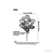 1/3 Bouquet Artificial Rose & Peony Flowers, Home Indoor/Outdoor Wedding Kitchen Table Decor, Spring Valentine's Day Decoration, Bridal Bouquet, DIY Gardening Craft - White - View 5