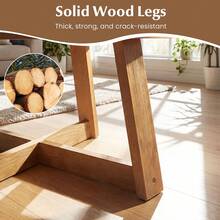30'' Round Coffee Table W/Solid Wood Cross-Shaped Base.Farmhouse Accent Tea Table - Natural - View 8