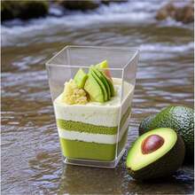 100/50/40/30/25/20/10 piezas Tazas cuadradas transparentes para helado/mousse con tapas, adecuadas para postres como pudín, tarta de queso, mousse, gelatina en cafeterías, bares de aperitivos, bufés, hogar, cocina, fiestas de repostería - transparente - Ver 8