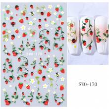 2026 New Summer Series Set: 2pcs 3D Hawaiian Floral Nail Stickers, Butterfly, Cherry, Strawberry And Ladybug Nail Art Stickers, Nail Accessories And Supplies - Multicolor - View 11