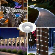 Multifunctional Outdoor Solar LED Flexible Tube Lights, Transparent PVC String Lights For Garden, Yard, Pool, Tree, Party, Wedding, Christmas, Halloween Decoration, 8 Lighting Modes, Waterproof - white light - View 7