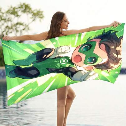 1pc Cute Beach Towel: Featuring Modern Character Designs, This Soft, Absorbent, And Lightweight Towel Is Perfect For The Beach, Showers, Swimming Pools, Camping Trips, And As A Summer Essential. It Makes An Excellent Gift For Family And Friends.