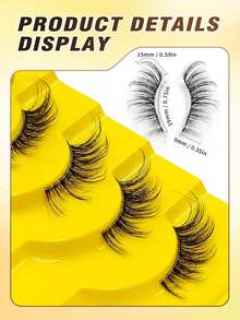 10 Cặp Mi Giả Nửa Dải Trong Suốt Kiểu Mắt Mèo Giúp Mắt To Hơn, Trang Điểm Tự Nhiên, Mềm Mại, Nhẹ, Giúp Mắt Dài Hơn, Thích Hợp Cho Sử Dụng Hàng Ngày Và Khi Đi Làm - màu đen - Xem 3