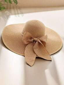 Wide-Brimmed Straw Hat, Bohemian Style, Valentine's Day - Multicolor - View 7