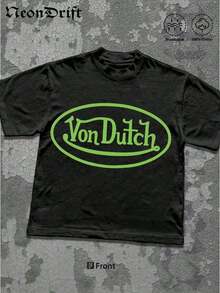 2026NeonDrift Double-Sided Printing Men's T-Shirt Men's Short-Sleeve T-Shirt100% Cotton Fabric Soft & Skin-Friendly Unisex Style Gifts For Spring Festival, Valentine's Day, St. Patrick's Day & World Cup-Van Dutch Dragon Print Men T Shirt Classic Americana Style Graphic Tee Streetwear Fashion Casual Wear For Car Enthusiasts And Vintage Culture Lovers,High-Quality Wax Printed Cotton Retro FashionBrand T-Shirt, Men's T-Shirt, Beach Must-Have, Men's Summer T-Shirt, Holiday Gift, Perfect GiftValentine's Day Gift,Summer Outfits,Tops For Women,Men Shirts,Mens Clothes,Graphic Tees Men Print Y2K Crew Neck T Shirt For Women, Holiday, Vacation, Spring, Festivalsummer Clothes,Men Graphic Tees,Vintage T Shirts - Black 2 - 查看 2