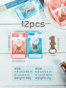 12 món quà nhỏ sáng tạo cho bé nhân dịp sinh nhật, dụng cụ mở nắp chai số, dụng cụ mở nắp chai bia và nắp chai dùng trong các bữa tiệc cưới kiểu Âu và Mỹ, hợp kim kẽm. - Xem 4