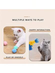 Interactive Cat Ball Launcher Toy Set, Cat Fur Ball Launcher With 20/30/50 Soft Balls, Indoor Play Exercise Toy, Strengthens Bond Between Cat And Owner, Random Color, Cat Toy, Cat Supplies - Multicolor - View 7