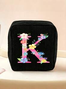1 Stück Kordstoff minimalistische Reise-Make-up-Tasche, tragbare multifunktionale Aufbewahrungstasche, große Kapazität Damenhygiene-Tasche, neue verdickte Damenhygiene-Aufbewahrungstasche, Menstruationspads-Aufbewahrungstasche, geeignet für den täglichen Gebrauch, Urlaub, Aufbewahrung, Reisen, kann als Geburtstagsgeschenk, Weihnachtsgeschenk, Halloween-Geschenk, Muttertagsgeschenk für Familie, Mutter, Schwester, Freundin verwendet werden - Schwarz - Übersicht 21