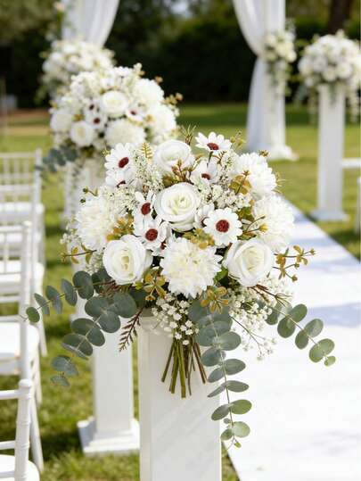 1PC Artificial Silk Flowers - Roses, Hydrangeas, Daisies, Simulated Bouquets, Suitable For Home, Dining, Living Room, Outdoor Garden Decoration, Used For Decorating Weddings, Family Gardens And Parties, Artificial Flowers, Wedding Flowers, Bridal Bouquets, Wedding Supplies, Wedding Decorations, Decorative Flowers, Spring Decorations