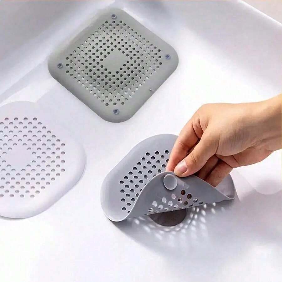 1pcs Hair Filter, Sink Filter, Bathtub Shower Floor Drain Plug, Silicone Kitchen Plug, Bathroom Tools - 1 chiếc - Màu xám - Xem 1