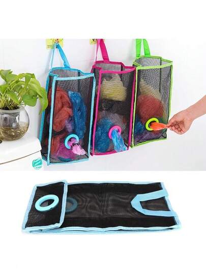 1PC Grocery Bags Organizer, Trash Bag Hanging Storage Mesh Dispenser, Reusable Garbage Bag Holder, Kitchen Accessorie,Reusable Storage Net Bag Vegetable Bag,Home Kitchen Garbage Bag Storage Hanging Bag