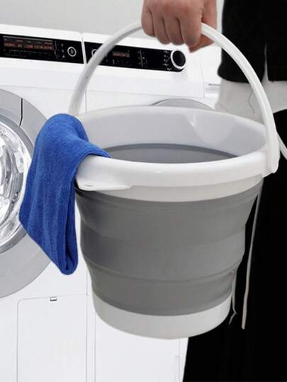 1个可折叠水桶 便携式户外旅行家用小水桶 钓鱼桶 塑料洗脚桶 泡脚桶 洗车桶 宿舍携带桶 圆形水桶 实用美观 节省空间 多功能可折叠水桶