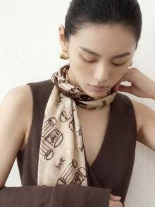 1 Piece High-End Silk Light Luxury Scarf, Premium Scarf, Long Necktie Ribbon, Versatile Double-Layered Bias-Cut Scarf, Headband, Holiday Gift - Multicolor - View 2