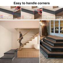 1 Roll 1m/39.37inch Self-Adhesive Vinyl Anti-Slip Stair Nosing Edging Strip, L-Shaped Rubber Stair Treads With Anti-Slip Self-Adhesive,Non-Slip Self Adhesive Step Edge Protector, Non-Slip Staircase Step-Waterproof & Self-Adhesive Stair Edge Protector - C - View 11