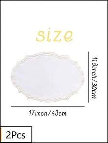 1/4/6/12pcs Gold Wavy Lace Embroidered Solid Color Oval Placemats, Fresh Minimalist Style For Kitchen, Dining Table, Cup, Bowl, Plate Non-Slip Pads, Suitable For Holidays, Parties, Birthdays, Weddings, Dinners, Offices, Coffee Tables, Home Decor, All Seasons - Gold - View 14
