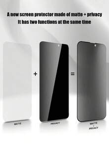 3pcs Privacy Matte Flim Compatible With IPhone 17 Pro Max, Anti-Peeping, Full Coverage, Anti-Fingerprint, Anti-Drop, Anti-Scratch, Waterproof, Full Coverage And Anti-Peeping, Compatible With IPhone 11/12/13/14 Pro Max/15 Pro Max/16/16 Plus/16 Pro/16 Pro Max/16e/17/17 Air/17 Pro/17 Pro Max/17e - Black - View 5