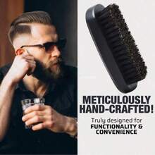 Beard Brush, Beard Comb & Beard Care Set, A Great Gift For Men During Holidays - Black - View 2