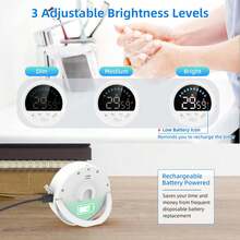 Waterproof Self-Discipline Timer With Suction Cup, Lanyard & Desktop Stand | Water Drop Countdown Display | Multi-Scene Reminder For Bathroom, Bedroom, Kitchen & Workout - White - View 9