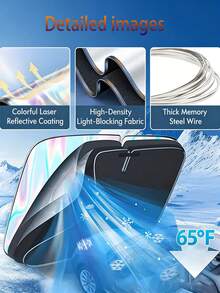 Parasol de coche plegable con diseño de borde extendido para evitar fugas de luz, bloquea eficazmente la luz solar y mantiene el interior del coche fresco. Fácil de instalar, accesorio de parasol de interior de coche ligero - A - Ver 8