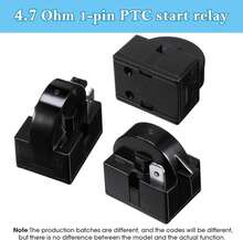 Mudder QP2-47 PTC Starter Relay 1 Pin Refrigerator Starter Relay And 6750C-0005P Overload Protector Compatible With LG Refrigerator Compressor, 2 Pieces In Total - White - View 4