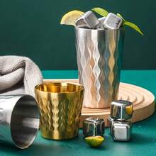 1/6pcs 304 Stainless Steel Double-Wall Flame Pattern Mug, Suitable For ...