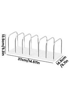 1pc Metal & PP Desktop Bookshelf With Non-Slip Base And Adjustable Dividers, Ideal For Organizing Books, Files, Stationery, And Cosmetics. - Multicolor - View 7