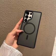 Ốp lưng điện thoại từ tính mờ cao cấp dành cho Galaxy S25Ultra, S26Ultra, A37, A57, S24, S23 FE, A55, A56, A16. Cũng tương thích với các dòng Galaxy A26, A36, S24 và A17. Đặc điểm nổi bật: Bảo vệ toàn diện camera, lớp màng bảo vệ ống kính tích hợp, cảm ứng mềm mại, chống bám vân tay, hỗ trợ sạc không dây và thiết kế chống sốc. - màu đen - Xem 8