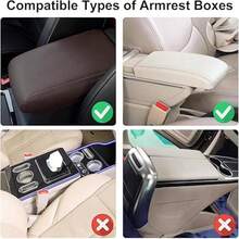 Car Armrest Pad With Sparkling Diamonds, Car Leather Armrest Cover With 2 Storage Pockets, Universal Center Console Cover Diamond Decor Fit For Most Cars, Multi-Color Diamonds - Diamond-shaped Sparkling Diamonds - View 6