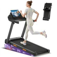 CURSOR FITNESS 4-In-1 Treadmill With 16% Incline, Portable Treadmills For Home With Handle, Foldable Treadmills For Home And Office, 300 Lbs Weight Capacity, Three Touch Screen - 美規B型插(110-127V) - 查看 10