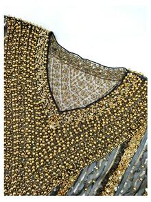 Women's Minimalist Printed Short Sleeve Top - Black Gold - View 3