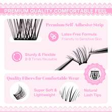 CALAILIS 72Pcs Glue-Free Eyelash For Beginner D-Curl Self Adhesive Eyelashes Natural False Eyelashes No Need Glue(AC58) - D - View 4