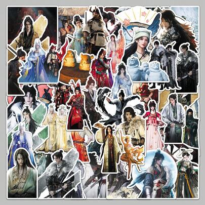 50pcs Where Winds Meet Game Ins 2D Stickers DIY Decoration Christmas And New Year Stationery, Books,Water Cups, Suitcases, Guitars, And Helmetsift Funny Stickers Kindle Scrapbook Supplies Laptop Sticker