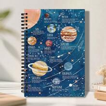 太阳系螺旋笔记本 - 大学标准横格笔记本，配有彩色行星插图和科普信息，采用优质纸张，适合学校、办公室、天文爱好者 - 是送给学生、老师、朋友的完美礼物，也是太空主题礼物的理想之选。 - E - 查看 4