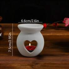Ceramic Aromatherapy Diffuser, Hollow Heart Shaped Ceramic Essential Oil Burner, Home & Bedroom Romantic Atmosphere - Love - View 4