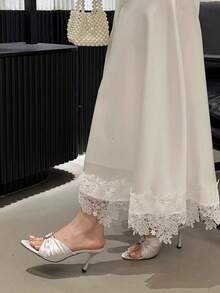 2026 New Pointed Toe Thin High Heel Slide Sandals, Sexy Open Toe Summer Slippers For Women - Silver - View 3