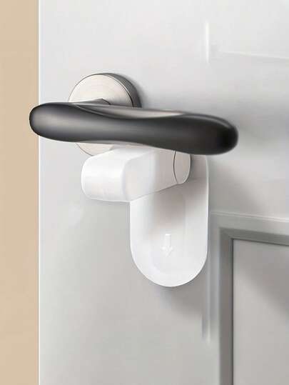 قفل مقبض الباب للأطفال قطعة واحدة، قفل مقبض باب مقاوم للأطفال من البلاستيك ABS، حماية السلامة المنزلية