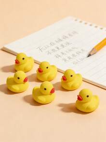 鸭子造型橡皮擦印章 - 可爱黄色小鸭图案二合一橡皮擦印章 - 彩色 - 查看 1