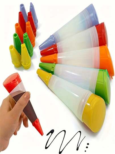 6/12 قطعة ، أساسيات الخبز] زخرفة الكيك الفاخرة - أنبوب سيليكون للحشو + فوهات قابلة للتبديل ، أداة لتزيين الحلويات/الحلوى ، ضرورية للخبز ، أداة فنية إبداعية للمعجنات