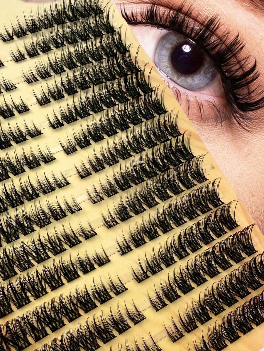 224pcs 8-16mm False Eyelashes Individual Manga Lashes Natural Look False Eyelash Cluster Segmented Anime Lashes D Curl Thick Mink Lashes Extension Mix Length Lash Clusters,Eye Lash Clusters,Individual Eyelashes,Lashes,Fake Lashes - D - View 1
