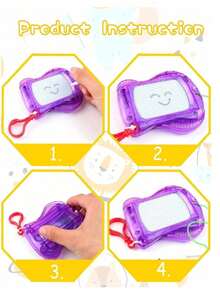 迷你磁性画板、背包/钥匙扣记事本、可擦写涂鸦素描板、生日派对礼品/礼品袋填充物，情人节必备，情人节婚礼，生日 - 彩色 - 查看 3