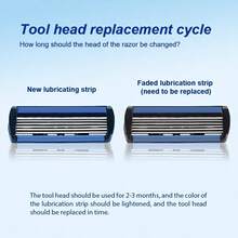 6-Layer Manual Shaver With Anti-Slip Handle & Replacement Blades | Heavy-Duty Stainless Steel Razor Suitable For Beards, Mustache, Bikini Line - Durable Manual Shavers For Facial Hair Grooming - Multicolor - View 5