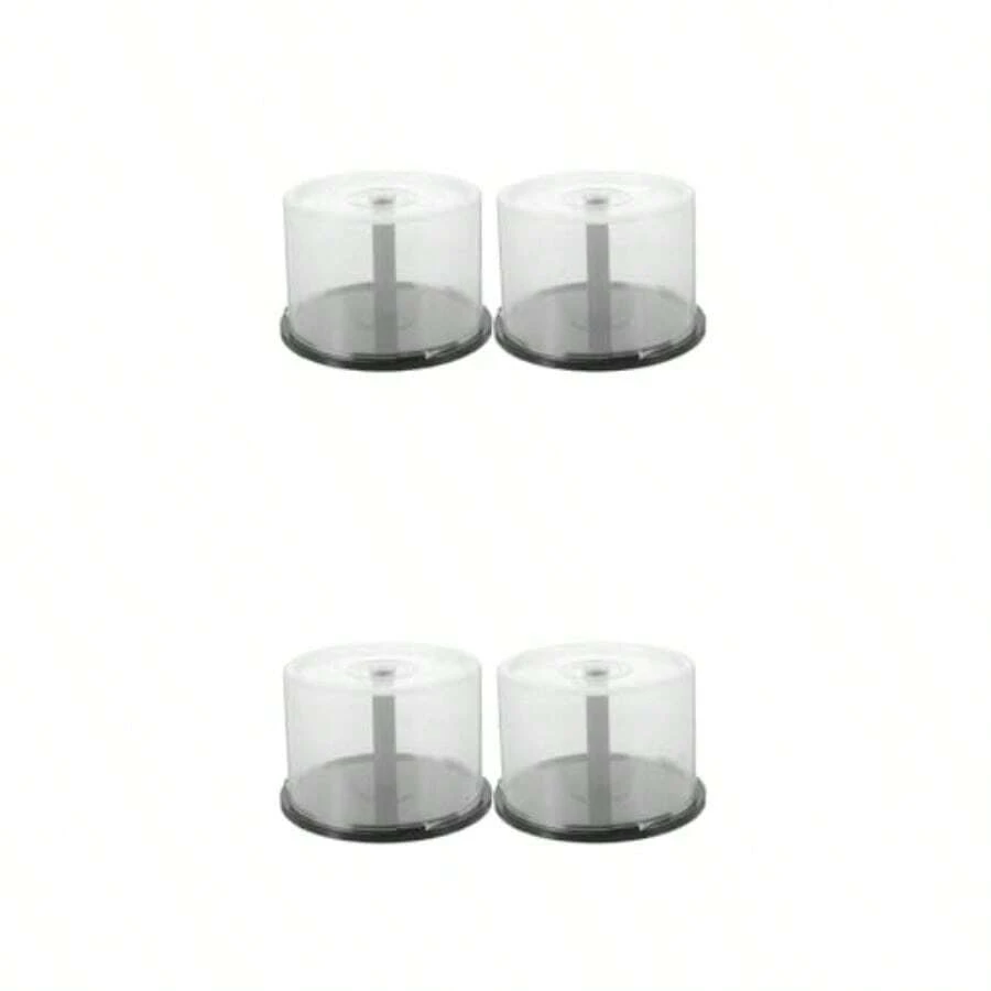 - Caja para tartas de CD/DVD paquete de 4 cubos de almacenamiento de DVD vacíos para CD capacidad para 50 discos cada - como en la foto - Ver 1