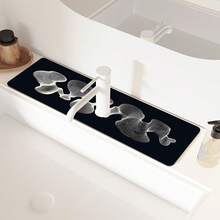 1pc, Sink Faucet Suction Pad, Drainage Pad, Kitchen, Bathroom Sink, Countertop, Drainage Pad, Diatomite Washbasin, And Cuttable Quick-Drying Pad. - Multicolor - View 4