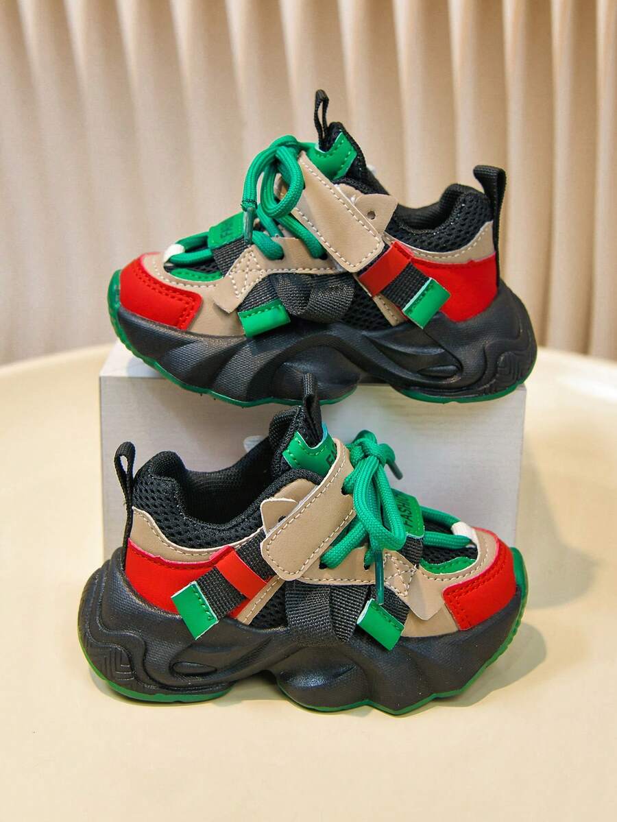 3双装幼儿男女童透气运动鞋，儿童网面运动鞋，婴幼儿休闲鞋，1-12岁，春秋季 - 玫紅色 - 查看 1