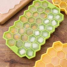 1pc Silicone Honeycomb Ice Cube Tray With Lid, Easy Release Ice Cube Maker, Homemade Ice Block Mold, 37 Grids Ice Cube Trays For DIY Popsicle - Multicolor - View 8